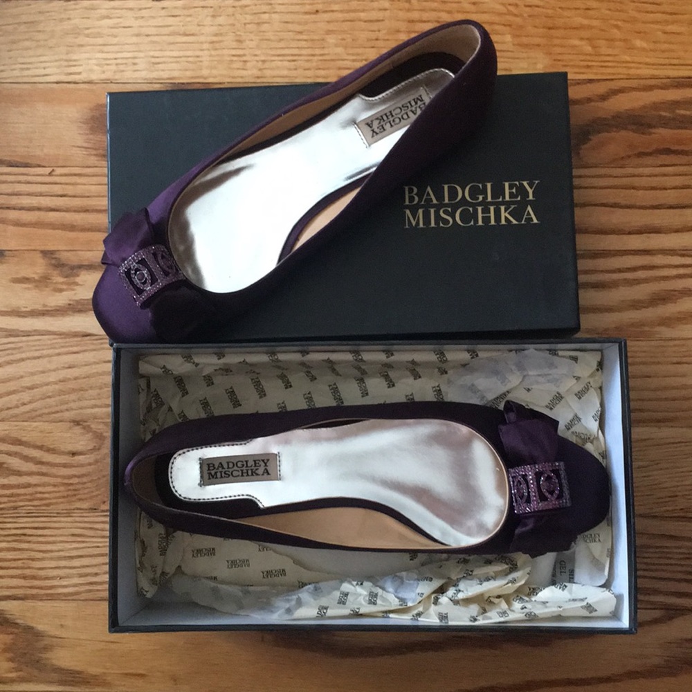 Purple Badgley Mischka Burke Flats
